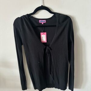 Edikted Black V-Neck Tie Front Shirt